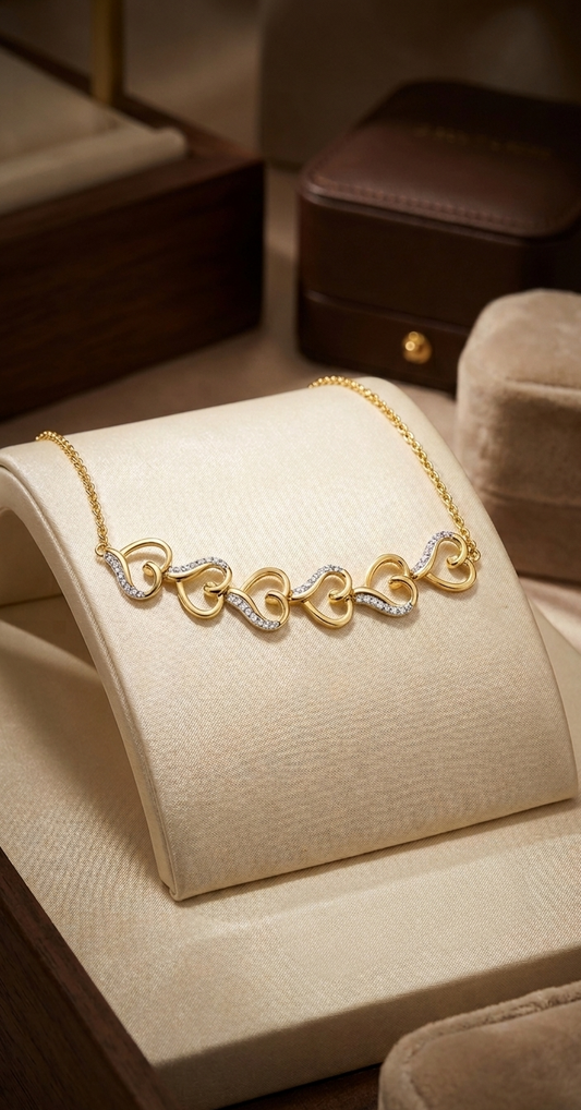 Golden Hearts Luxe 925 Silver Bracelet