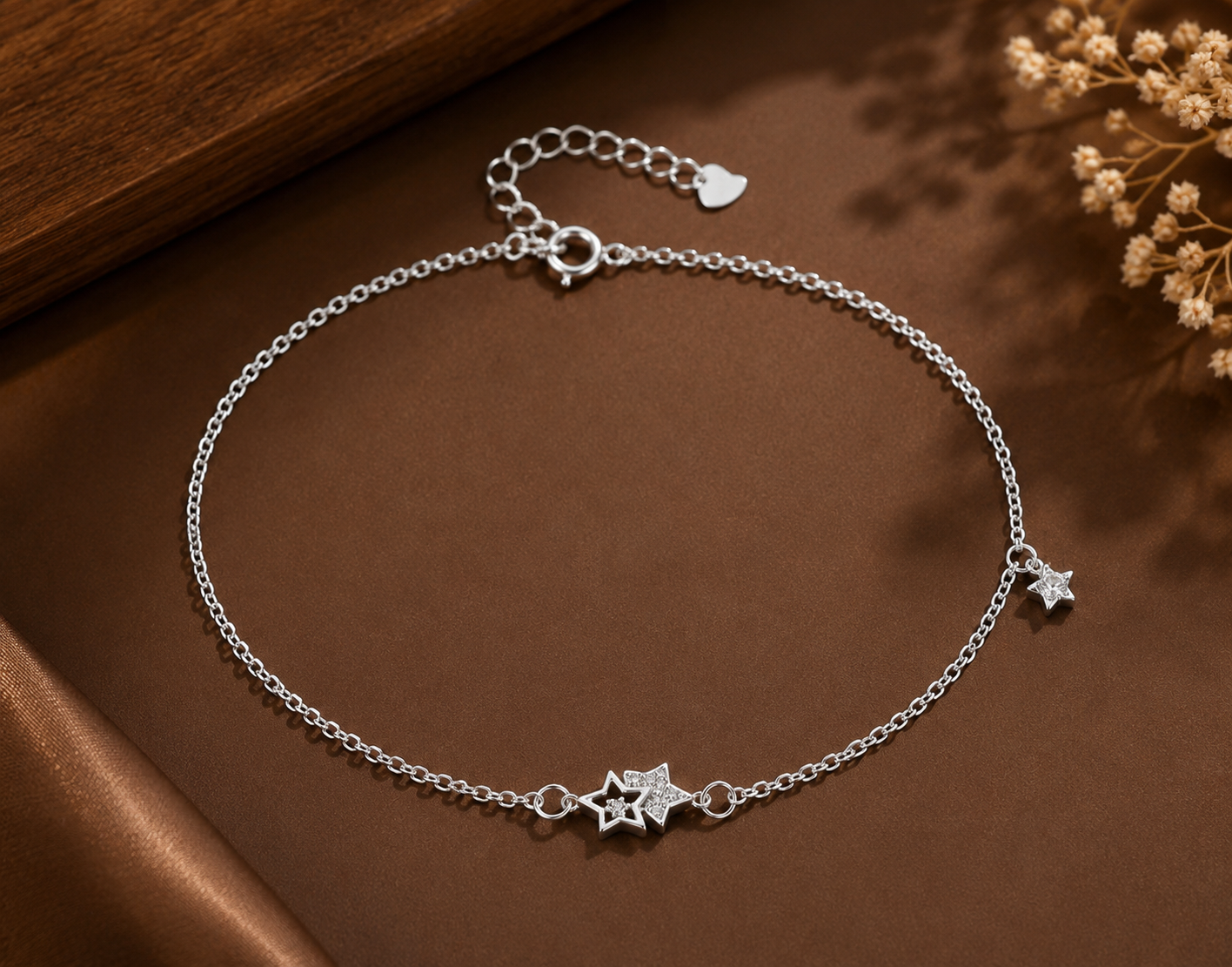 Twin Star 925 Silver Anklet