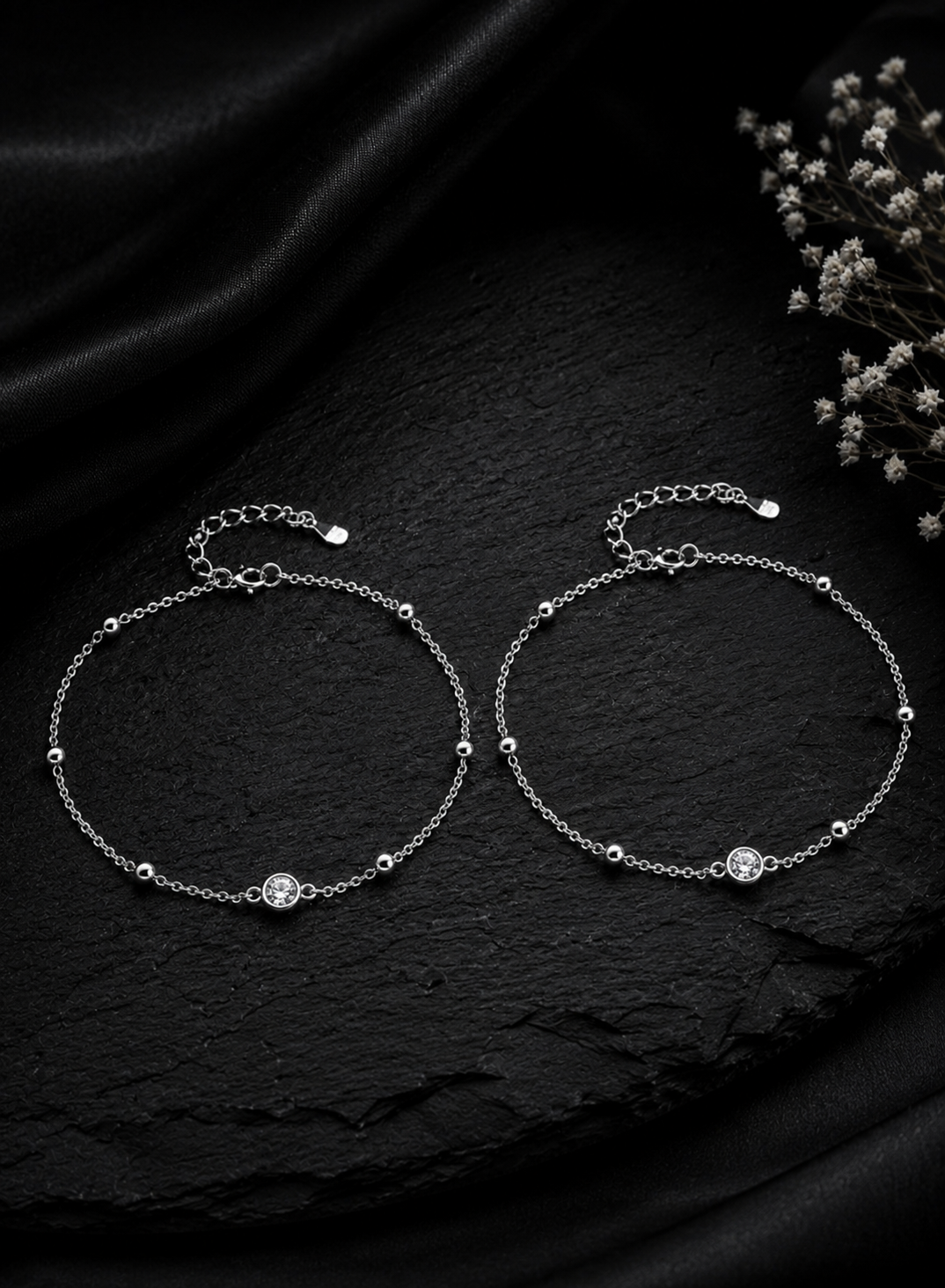 Celeste Solitaire 925 Silver Anklet